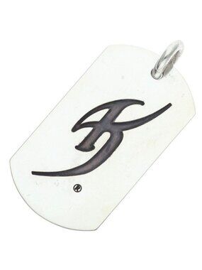 Chrome Hearts Kyosuke Himuro Large Dog Tag Initial Silver Necklace Top